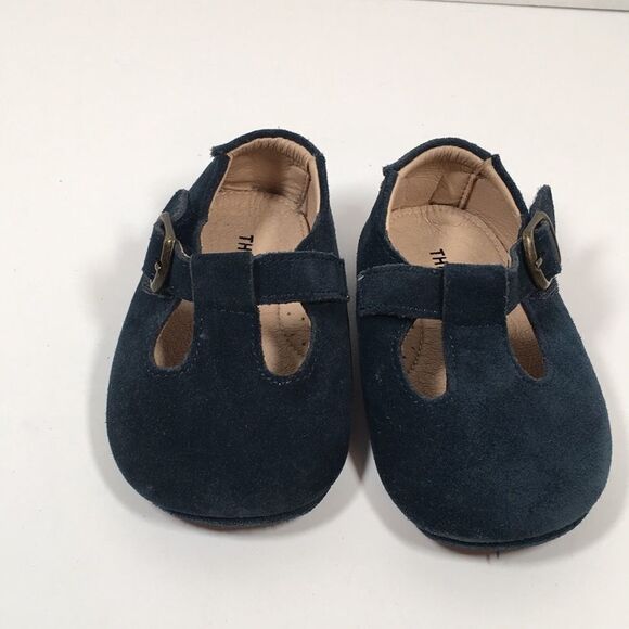 Cute THEE BRON kids soft Sole Blue Dark Teal Mary Jane Shoes Sz 135 - Picture 1 of 13